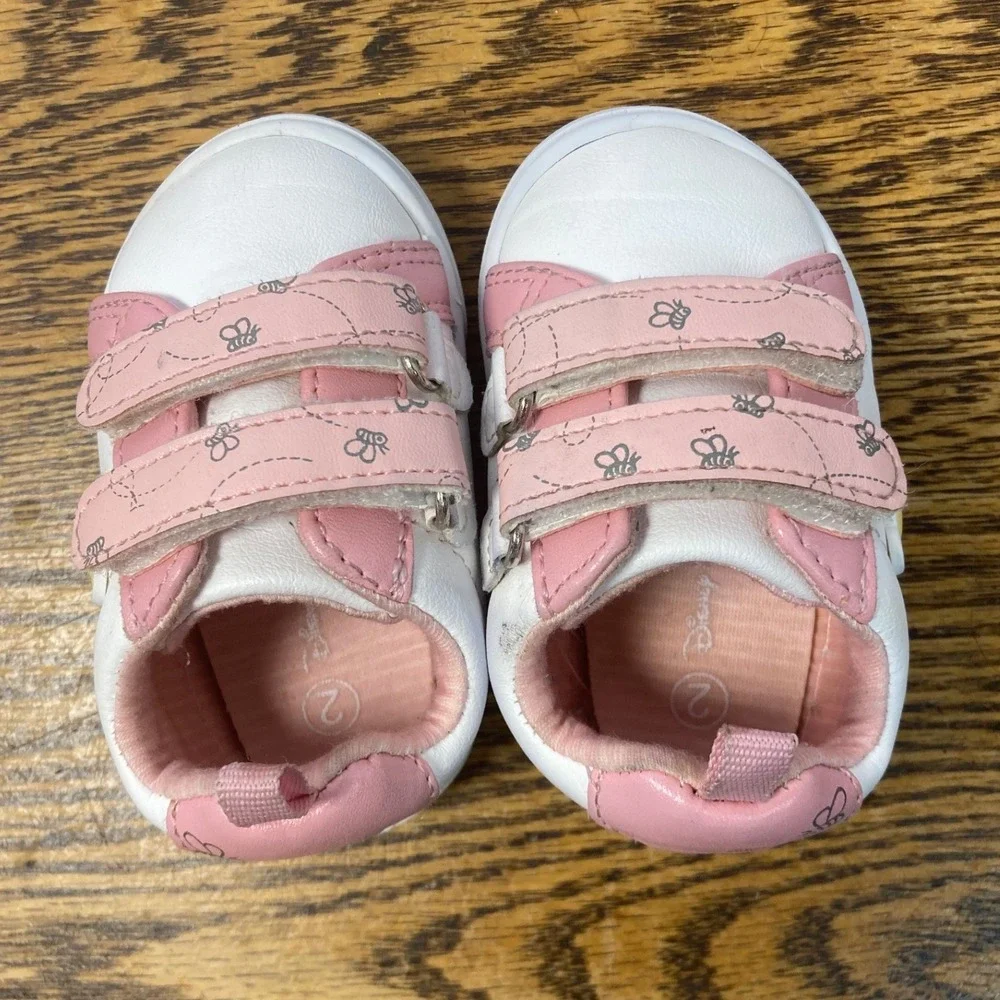 Ground Up Disney Winnie the Pooh Pink White Bee Infant Sneakers Size 2